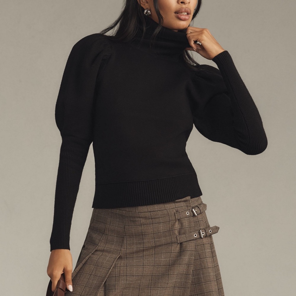 NWT - Anthro Black Turtleneck Sweater